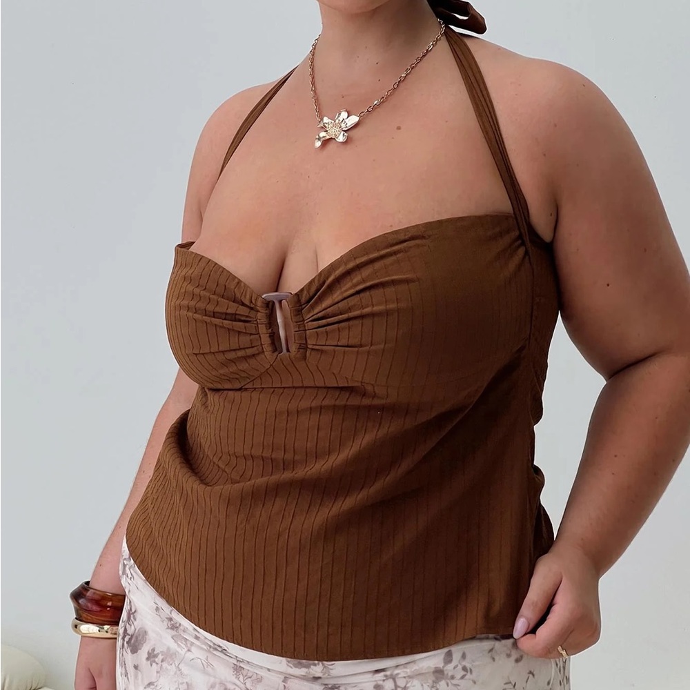 NWT Princess Polly Halter Top Chocolate